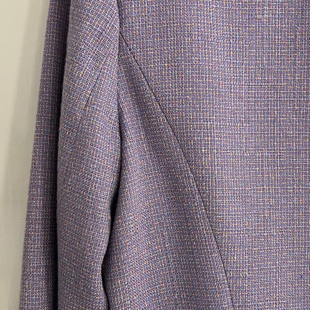 ♥️ Alberto Mikali Vintage Purple Cropped Tweed Military Jacket Size 4 - Picture 5 of 10